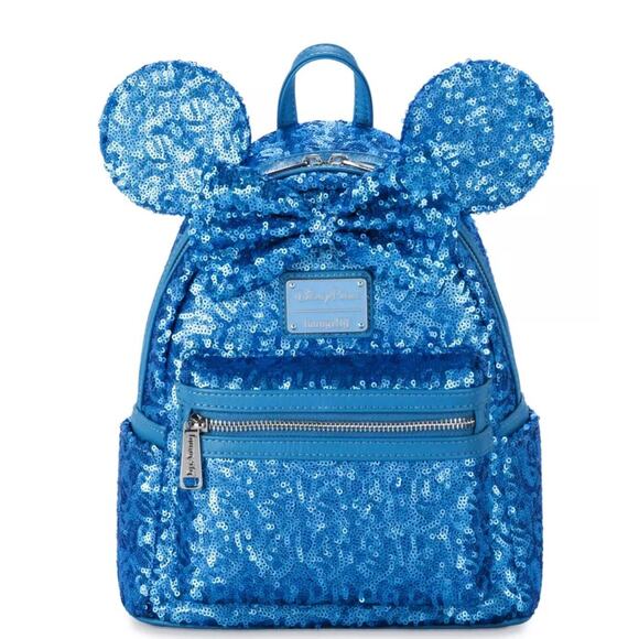 Minnie Mouse Sequined Loungefly Mini Backpack – Hydrangea